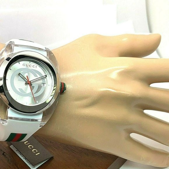 GUCCI Men's Watch SYNC YA137102 White Rubber Band - Picture 4 of 12